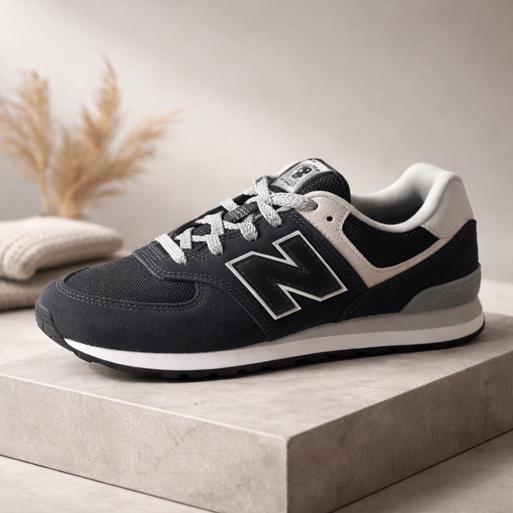 New Balance 574 Big Kids Charcoal And Light Gray Sneakers